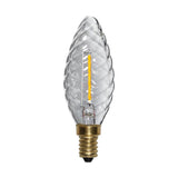 Clear Filament dekorációs izzó. Meleg fehér fényű LED dekorációs izzó áttetsző üveggel.