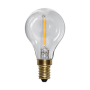 Clear Filament dekorációs izzó. Meleg fehér fényű LED dekorációs izzó áttetsző üveggel.