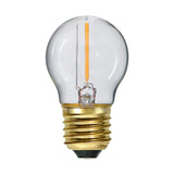 Clear Filament dekorációs izzó. Meleg fehér fényű LED dekorációs izzó áttetsző üveggel.