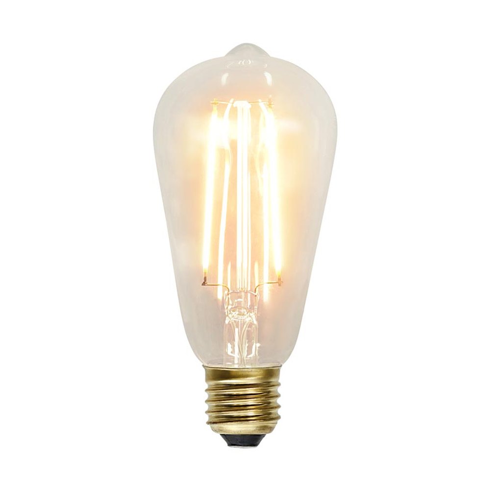 Clear Filament dekorációs izzó. Meleg fehér fényű LED dekorációs izzó áttetsző üveggel.
