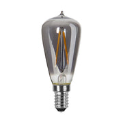 Heavy Smoke Filament dekorációs izzó. Meleg fehér fényű LED dekorációs izzó füstszínű üveggel.