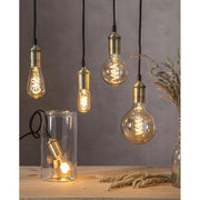 Amber Spiral Filament meleg fehér fényű, vintage LED dekorációs izzó borostyánszínű üveggel.