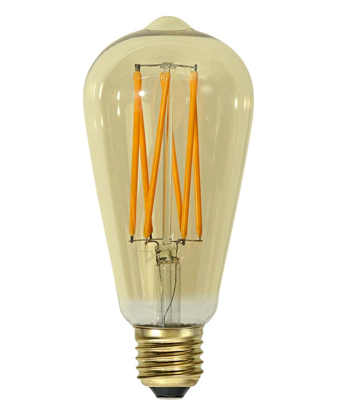 Vintage Gold dekorációs izzó. Meleg fehér fényű LED dekorációs izzó borostyánszín üveggel. 