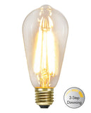 Clear Filament dekorációs izzó. Meleg fehér fényű LED dekorációs izzó áttetsző üveggel.