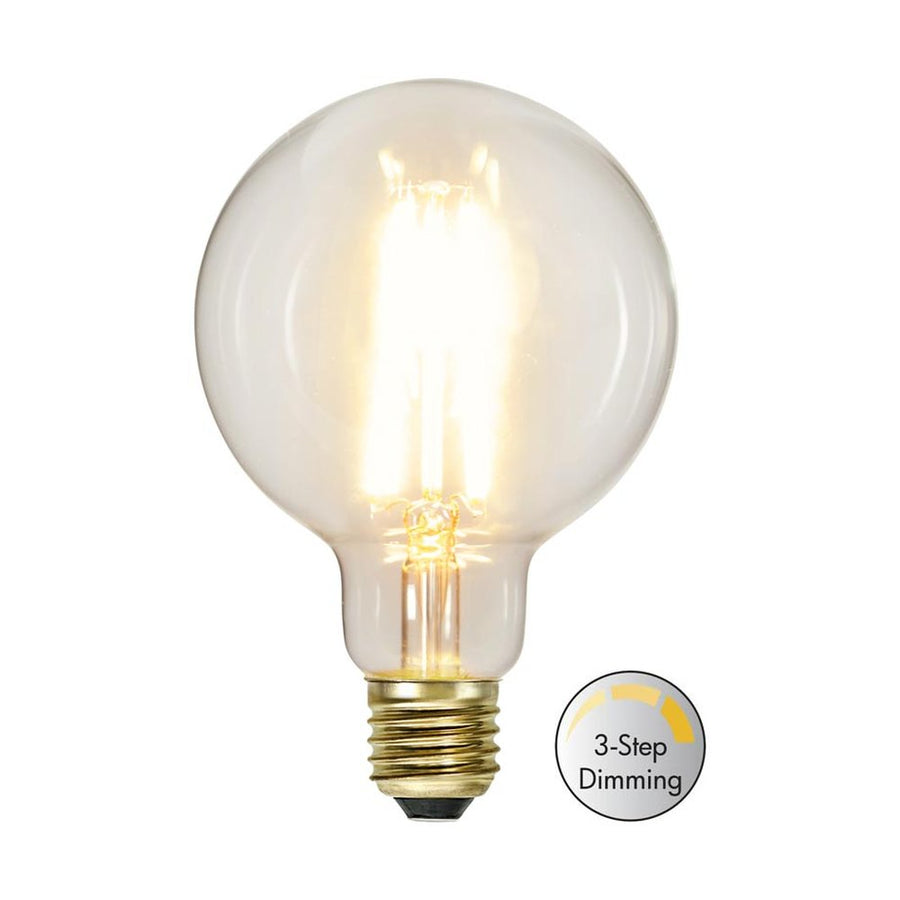 Clear Filament dekorációs izzó. Meleg fehér fényű LED dekorációs izzó áttetsző üveggel.