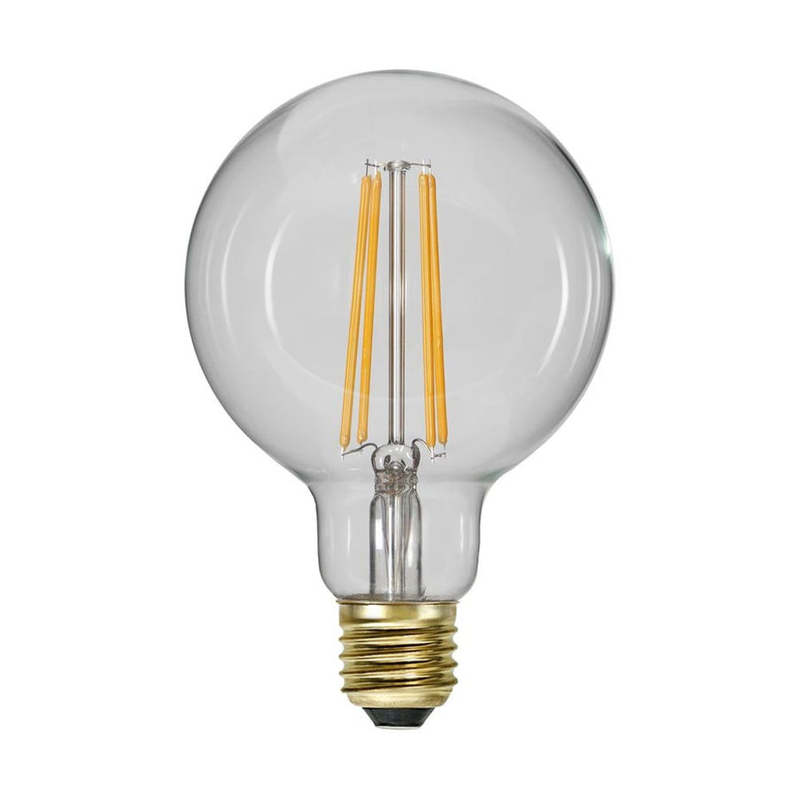 Clear Filament dekorációs izzó. Meleg fehér fényű LED dekorációs izzó áttetsző üveggel.