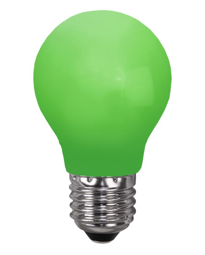 Kültéri dekorációs LED izzó zöld opál, polikarbonát burkolattal.
