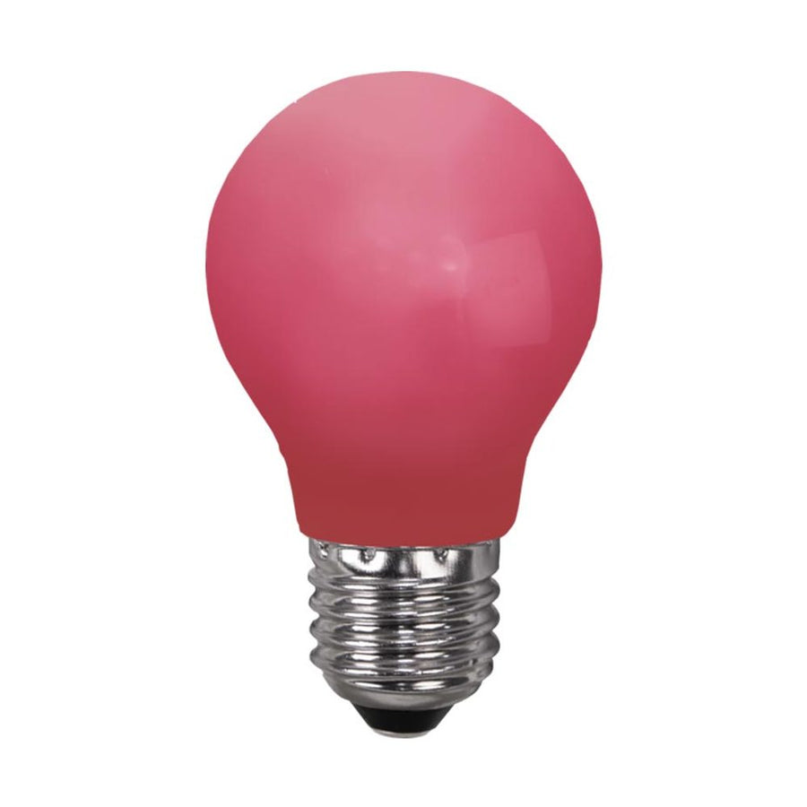 Kültéri dekorációs LED izzó piros opál, polikarbonát burkolattal.