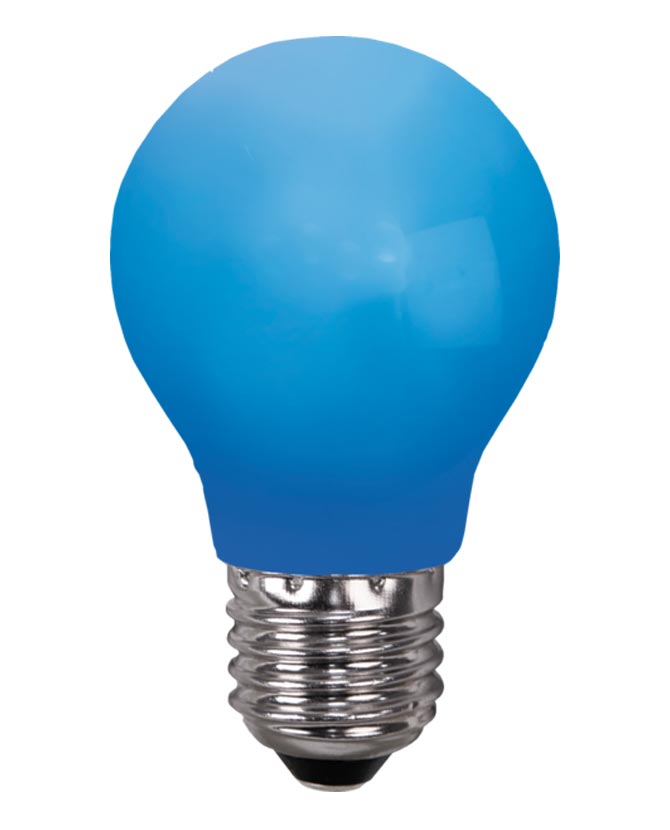 Kültéri dekorációs LED izzó kék opál, polikarbonát burkolattal.
