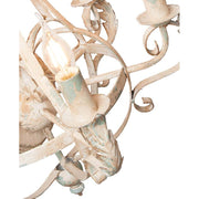 Shabby Chic stílusú, 71 cm magas, krém színű, antikolt felületű, fém akantuszlevelekkel díszített, 4 karú "Antoinette" falilámpa