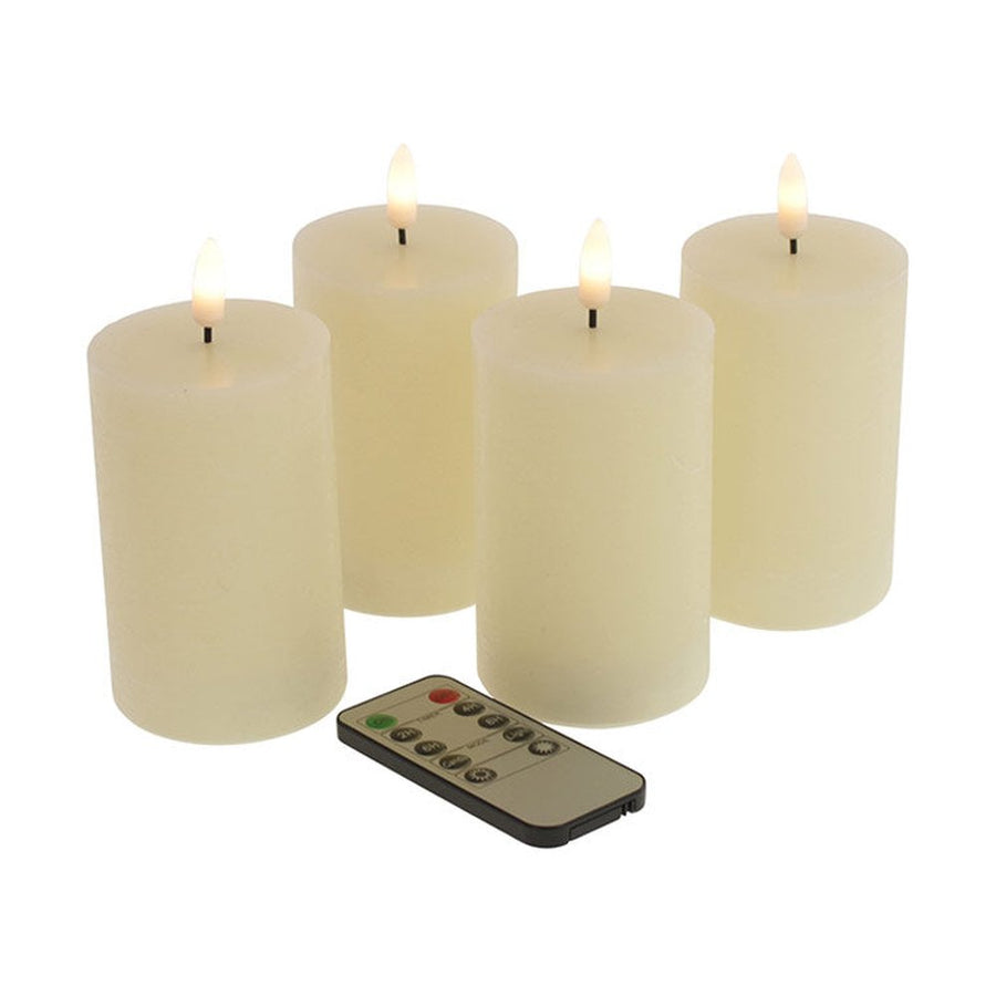 4 darab krém színű LED gyertya távirányítóval.