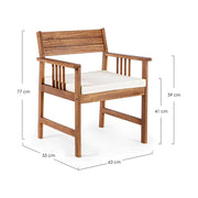 Akácfából készült, 4 részes, kerti ülőgarnitúra.