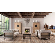 Elegáns koloniál trópusi fa nappali bútor szett.