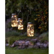 Befőttes üveg formájú, napelemes dekor lámpás LED izzókkal.