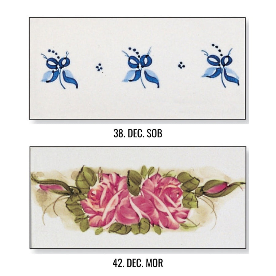 Festett kerámia díszítések.