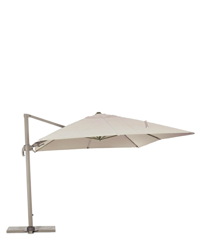 Alumíniumvázas design napernyő, homokszínű poliészter ponyvával. 
