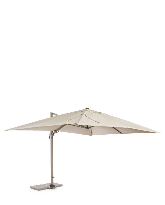 Alumíniumvázas design napernyő, homokszínű poliészter ponyvával. 