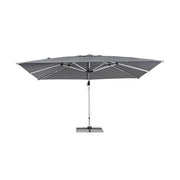 Eloxált alumíniumvázas design napernyő, sötétszürke poliészter ponyvával.