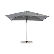 Eloxált alumíniumvázas design napernyő beépített LED világítással, sötétszürke poliészter ponyvával. 