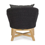 Prémium kategóriás, design kerti fotel sötétszürke színű párnákkal.