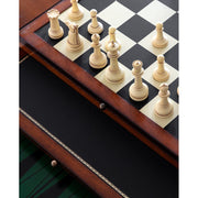 Többfunkciós cseresznyefa játékasztal, dohányzóasztal cserélhető játéktábla-lapokkal.