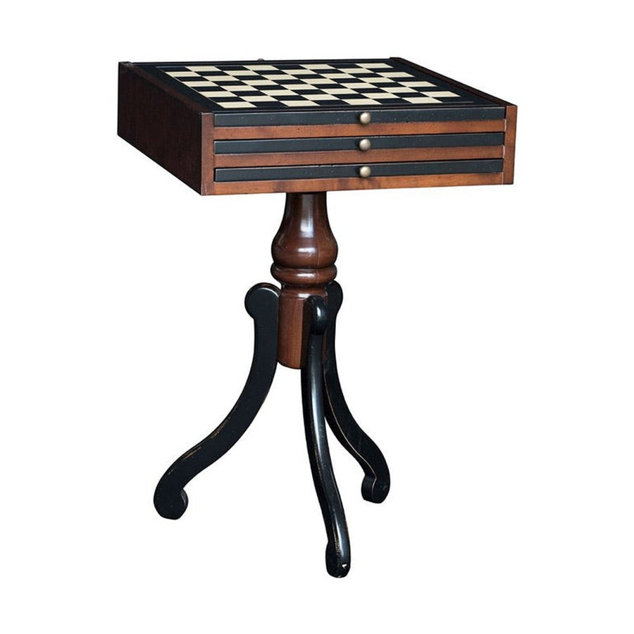 Többfunkciós cseresznyefa játékasztal, lerakóasztal cserélhető játéktábla-lapokkal.