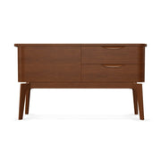 Kőrisfából készült, századközepi modern stílusú, design likőrös komód.