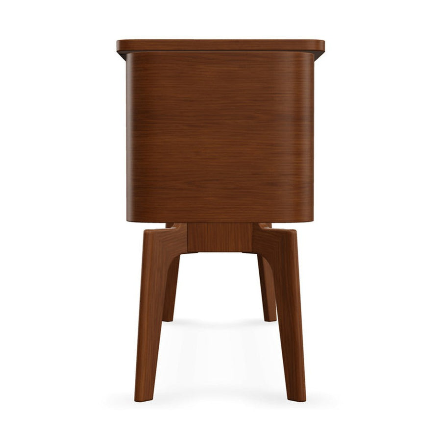 Kőrisfából készült, századközepi modern stílusú, design likőrös komód.