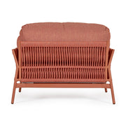 Kortárs stílusú, korallszínű kültéri, kerti fotel.