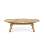 Prémium kategóriás, ovális alakú, design teakfa dohányzóasztal