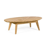 Prémium kategóriás, ovális alakú, design teakfa dohányzóasztal