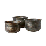 ANTIQUITÉ 3 db-os óriás vaskaspó szett Ø 36/41/47 cm