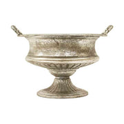 Patinás ezüst színű fémkaspó