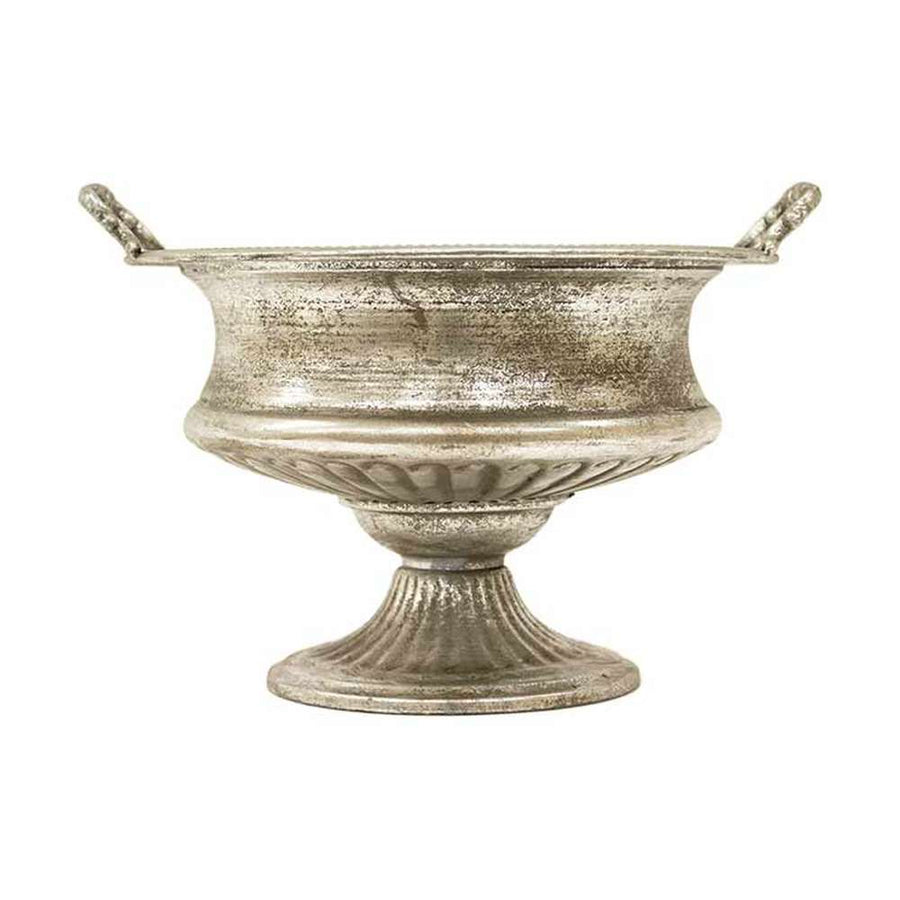 Patinás ezüst színű fémkaspó