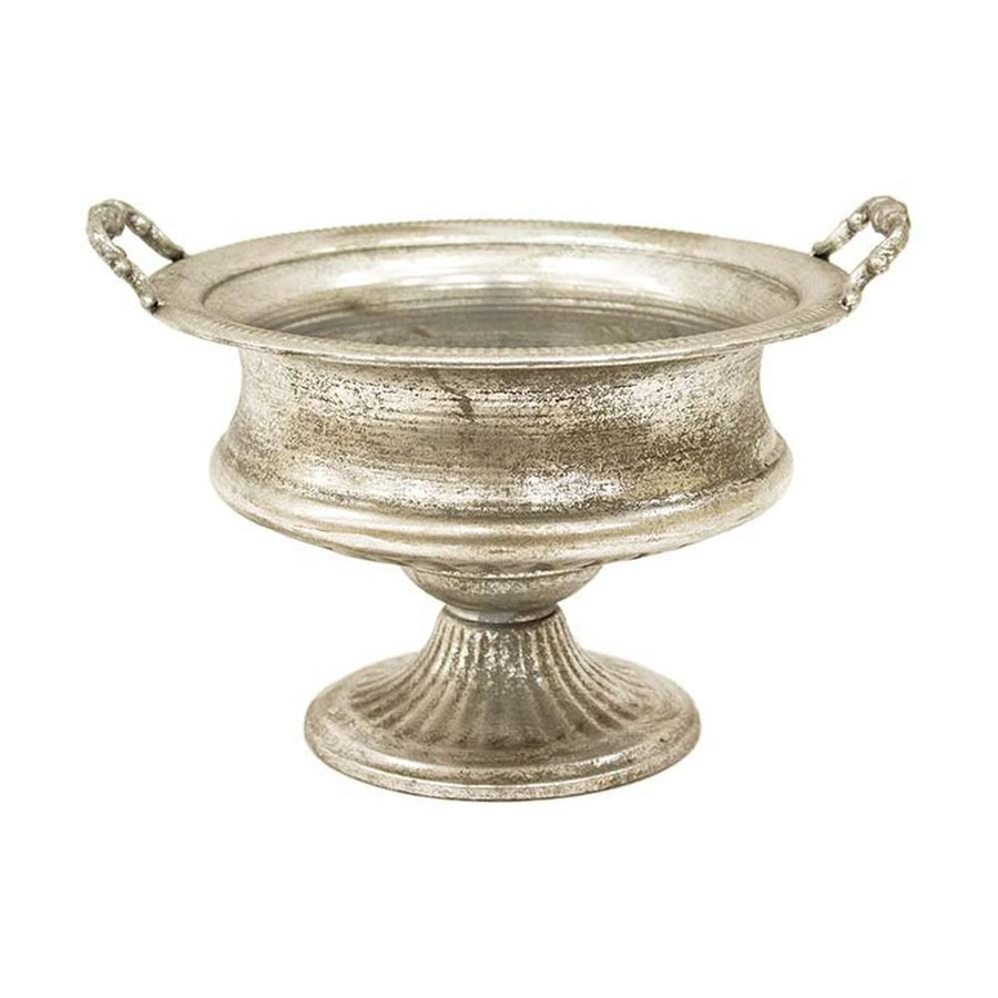 Patinás ezüst színű fémkaspó