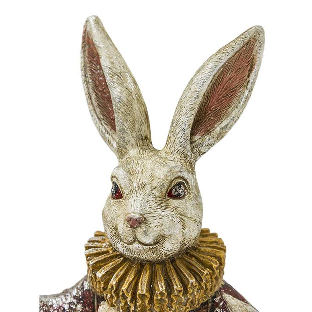 Nagyméretű Fub Funky nyuszifigura órával a kezében a