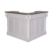 Fenyőfa bárpult sarokelem, cink pultfelülettel. 