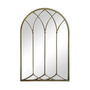 Vintage stílusú, antikolt rézszínű, boltíves, dekorációs falitükör.