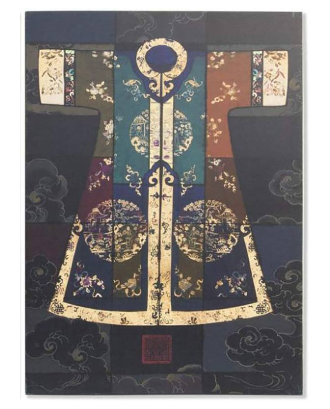 Vászonprint - Kimonó sötét 70 cm "Oriental"