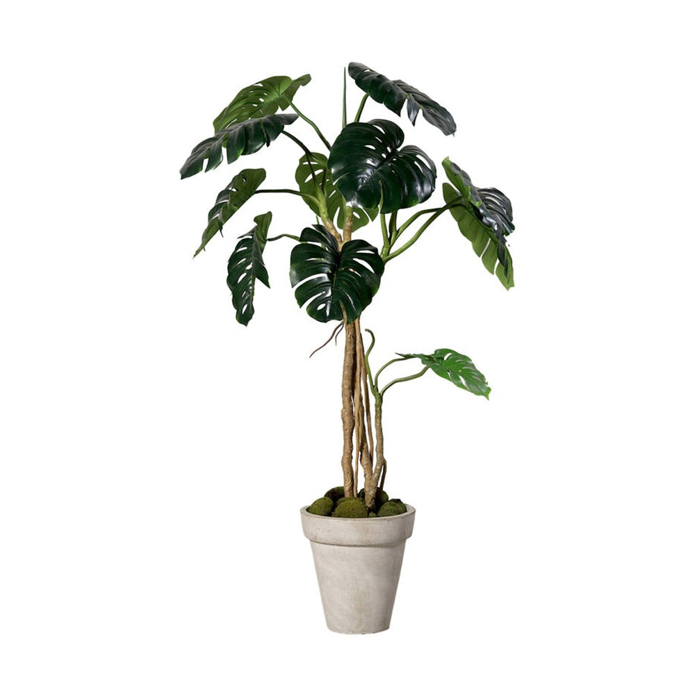 Élethű megjelenésű, 160 cm magas mesterséges filodendron kaspóban
