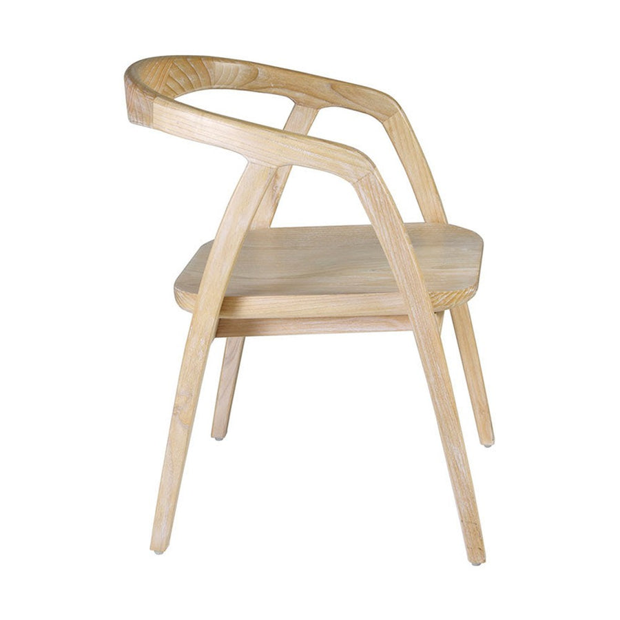 Kortárs stílusú, indonéz sungkai fából készült étkezőszék, fehér pigmentes olajjal kezelve.