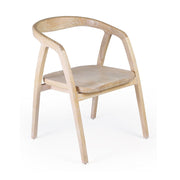 Kortárs stílusú, indonéz sungkai fából készült étkezőszék, fehér pigmentes olajjal kezelve.