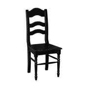 Antikolt fekte színű, festett fenyőfa étkezőszék.