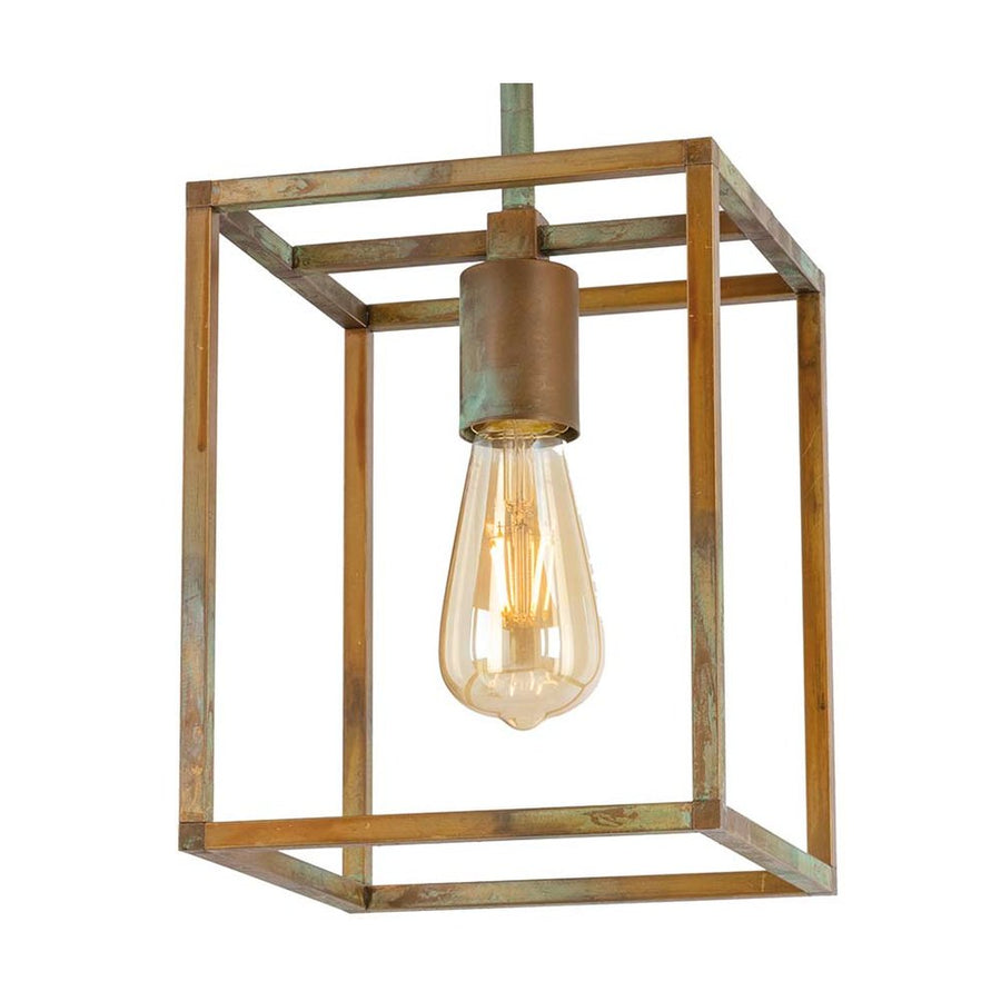 Industrial rézből készült, antikolt sárgaréz színű függeszték.