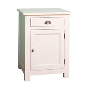 Tömör fenyőfa konyhaszekrény fiókkal, polcos tárólóval. Színe: antikolt fehér.