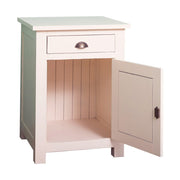 Tömör fenyőfa konyhaszekrény fiókkal, polcos tárólóval. Színe: antikolt fehér.