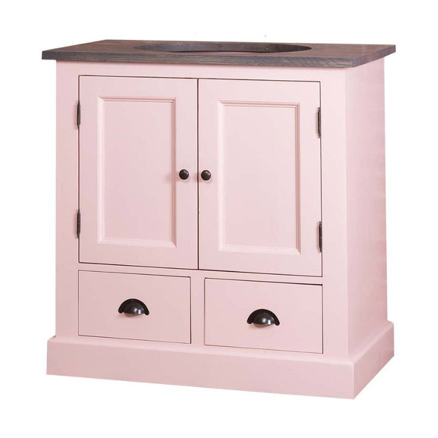 MAISON fenyőfa mosdószekrény tölgyfalappal 90 cm