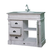 MAISON fenyőfa mosdószekrény tölgyfalappal 103 cm