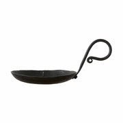 Loft stílusú, antik fekete színű, hordozható kovácsoltvas gyertyatartó az odin kollekcióból.