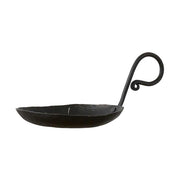 Loft stílusú, antik fekete színű, hordozható kovácsoltvas gyertyatartó az odin kollekcióból.